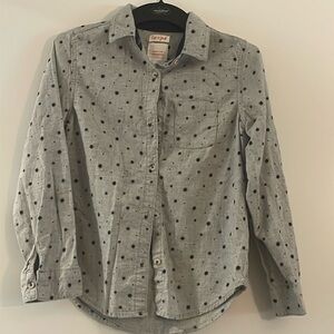 Youth L/10 light blue button up with dark blue stars